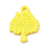 Opaque Acrylic Pendants, Tree, Yellow, 30x22.5x3mm, Hole: 3mm(X-SACR-Q190-89H)
