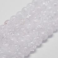 Natural Crackle Quartz Beads Strands, Round, 6mm, Hole: 1mm, about 66pcs/strand, 14.9 inch~15.1 inch(X-G-D840-01-6mm)