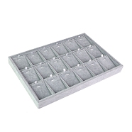 18-slot Velvet Pendant Organizer Holder, Jewelry Tray for Pendant Storage, Rectangle, Gray, 240x350x30mm(PW-WG64371-12)