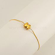 304 Stainless Steel Serpentine Chain Bracelets, Chunk Letter Link Bracelets for Women, Real 18K Gold Plated, Letter N, 6.50 inch(16.5cm), letter: 7~8.5x6~10.5mm(BJEW-H608-01G-N)