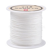 Nylon Chinese Knot Cord, Nylon Jewelry Cord for Jewelry Making, White, 0.6mm, 40m/Roll(NWIR-C003-01B-26)