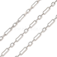 Rack Plating Brass Link Chains, Unwelded, with Spool, Long-Lasting Plated, Cadmium Free & Lead Free, Platinum, 3.5x2x0.5mm(CHC-A010-08P)