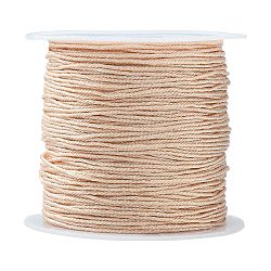 12-Ply Metallic Cord, for Jewelry Making, Wheat, 0.8mm, about 27.34 Yards(25m)/Roll(MCOR-CJ0001-03W)