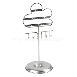 Iron Display Stands, Jewelry Holder for Earrings, Bracelet, Necklace Storage, Cloud, 14x35cm(PW-WG42093-04)