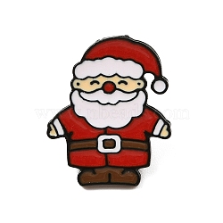 Christmas Theme Zinc Alloy Enamel Pin Brooch for Backpack Clothes, Santa Claus, 25.5x21mm(JEWE-R003-01EB-04)