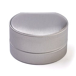 PU Leather Pendant Boxes, with Velvet and Cardboard, Round, Light Grey, 7.15x8.05x4.7cm(LBOX-L002-B03)