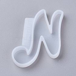 Letter DIY Silicone Molds, For UV Resin, Epoxy Resin Jewelry Making, Letter.N,  56x43x8mm, Inner Diameter: 55x24mm(DIY-I034-08N)