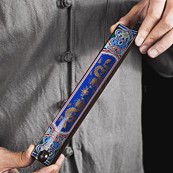 Porcelain Incense Burners, Rectangle Shape Incense Holders, Home Office Teahouse Zen Buddhist Supplies, Blue, 225x30x15mm(PW23101260928)