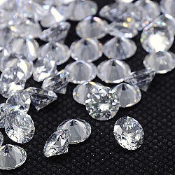 Cubic Zirconia Cabochons, Grade A, Faceted, Diamond, Clear, 1.2mm(ZIRC-M002-1.2mm-007)