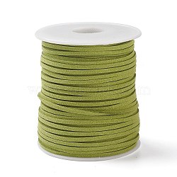 45M Faux Suede Cord, Faux Suede Lace, Olive, 2~2.5x1.5~2mm, about 50 Yards(45m)/Roll(LW-M003-15)