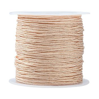 12-Ply Metallic Cord, for Jewelry Making, Wheat, 0.8mm, about 27.34 Yards(25m)/Roll
