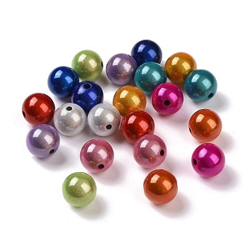 Spray Painted Acrylic Beads, Miracle Beads, Round, Bead in Bead, Mixed Color, 11.5x12x12mm, Hole: 2mm, about 530pcs/500g. 