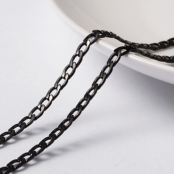 3.28 Feet 304 Stainless Steel Twisted Chain Curb Chains, Unwelded, Electrophoresis Black, 4~5x3x0.8mm