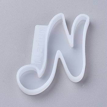 Letter DIY Silicone Molds, For UV Resin, Epoxy Resin Jewelry Making, Letter.N,  56x43x8mm, Inner Diameter: 55x24mm