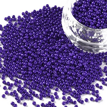 11/0 Grade A Round Glass Seed Beads, Baking Paint, Mauve, 2.3x1.5mm, Hole: 1mm, about 48500pcs/pound