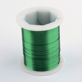 Round Copper Jewelry Wire, Green, 26 Gauge, 0.4mm, about 98.42 Feet(30m)/roll