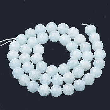 Natural Aquamarine Beads Strands, Round, 6mm, Hole: 0.5mm, about 67pcs/strand