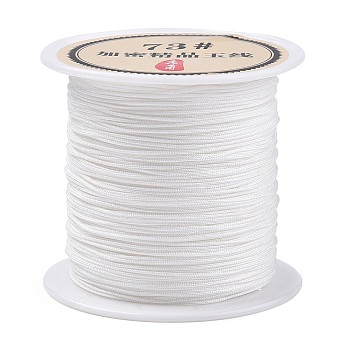 Nylon Chinese Knot Cord, Nylon Jewelry Cord for Jewelry Making, White, 0.6mm, 40m/Roll