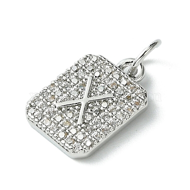 Rack Plating Brass Micro Pave Clear Cubic Zirconia Charms(KK-G501-01X-P)-2