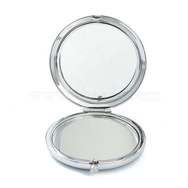 (Defective Closeout Sale: Alphabet Misprint) Stainless Steel Base Portable Makeup Compact Mirrors(STAS-XCP0001-36)-6
