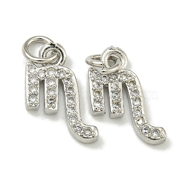 Platinum Clear Scorpio Brass+Cubic Zirconia Charms