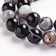 agate à rayures noires naturelles / brins de perles d'agate à bandes(G-J359-01-10mm)-3
