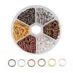 1 Box 6 Color Iron Open Jump Rings, Round, Mixed Color, 20 Gauge, 8x0.8mm, Inner Diameter: 6.4mm, about 900pcs/box(IFIN-X0025-8mm-NF-B)