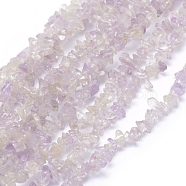 Natural Amethyst Beads Strands, Chip, 3~5mm, Hole: 0.6mm, about 33 inch(84cm)(G-P332-64)