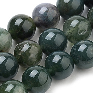 Natural Moss Agate Beads Strands, Round, 6mm, Hole: 1mm, about 62pcs/strand, 15.7 inch(G-S259-18-6mm)