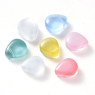 Glass Beads, Top Drilled Beads, Mixed Style, Teardrop, Mixed Color, 12.5x10.5x5.5mm, Hole: 0.9mm(GLAA-T016-33)
