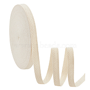 Flat Polycotton Twill Tape Ribbon, Herringbone Ribbon, Cornsilk, 15x0.6mm(OCOR-WH0066-92C-01)