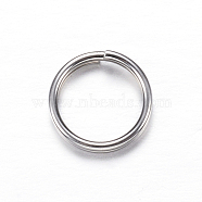 304 Stainless Steel Split Rings, Double Loops Jump Rings, Stainless Steel Color, 8x1.8mm, about 6.2mm inner diameter(STAS-P092-02)