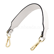 PU Leather Bag Handles, with Alloy Swivel Clasps, for Bag Replacement Accessories, White, 41.4x3.6x0.3cm(FIND-WH0090-12B)