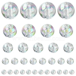 800Pcs 5 Sizes Eco-Friendly Transparent Acrylic Beads, Round, Clear, 3~10mm, Hole: 1.5~2mm(TACR-FS0001-21)