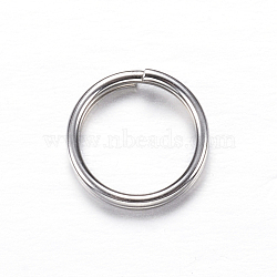 304 Stainless Steel Split Rings, Double Loops Jump Rings, Stainless Steel Color, 8x1.8mm, about 6.2mm inner diameter(STAS-P092-02)