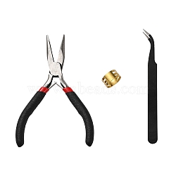 3Pcs Jewelry Tool Sets, for buckling, open and close jump rings, Including  Needle Nose Plier, Tweezer and jump ring opener 
, Mixed Color, 1pc/style(TOOL-YW0001-15)