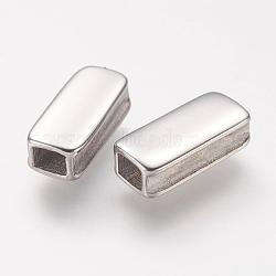 304 Stainless Steel Beads, Rectangle, Stainless Steel Color, 12.6x5.8x4mm, Hole: 2.6x3.3mm(STAS-P158-02P)