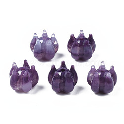Acrylic Beads, Imitation Gemstone Style, Flower, Purple, 12.5x13x11mm, Hole: 2mm(X-TACR-N006-76A)