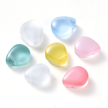 Glass Beads, Top Drilled Beads, Mixed Style, Teardrop, Mixed Color, 12.5x10.5x5.5mm, Hole: 0.9mm