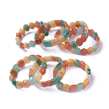 Natural Aventurine Beads Stretch Bracelets, Mixed Shapes, 2-1/4 inch(5.6~5.8cm)