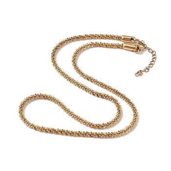 Ion Plating(IP) 304 Stainless Steel Bone Rope Chain Necklace for Women, Golden, 18.15 inch(46.1cm), Wide: 3.3mm