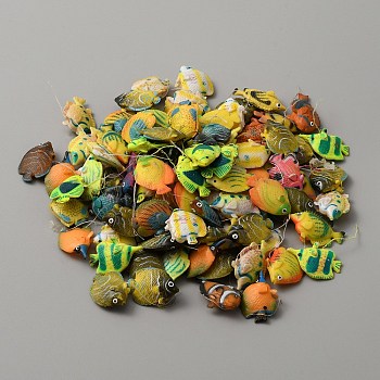 Plastic Toy, Floating Fish, Children Bathing Toys, Mixed Color, 17~23x24~36x6~11mm