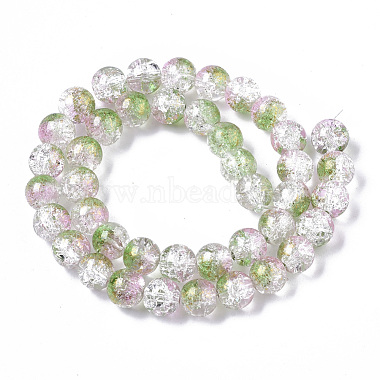 Transparent Spray Painted Crackle Glass Bead Strands(GLAA-N035-03D-A01)-2