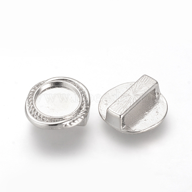 Antique Silver Flat Round Alloy Slide Charms