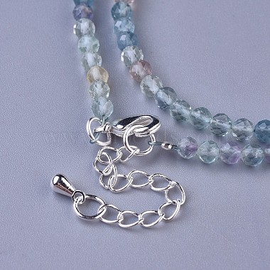 Natural Fluorite Beaded Necklaces(NJEW-K114-A-A16)-3