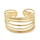 Ion Plating(IP) 304 Stainless Steel Multi Line Cuff Bangles for Women(BJEW-L682-009G)-1