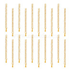 20Pcs 304 Stainless Steel Curb Chain Extender, End Chains with Teardrop Chain Tabs, Golden, 55~63x3mm(STAS-UN0053-97)