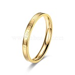 201 Stainless Steel Finger Rings, Ring with Letter, Golden, US Size 9(18.9mm)(FS-WG7AFE1-04)