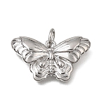 Brass Pendants, Butterfly Charms, Platinum, 12x21x3mm, Hole: 3.5mm(KK-N290-24P)