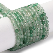 Natural Green Aventurine Beads Strands, Faceted, Round, 3~3.5mm, Hole: 0.7mm, about 113~116pcs/strand, 15.35~15.55 inch(39~39.5cm)(G-F748-K01)